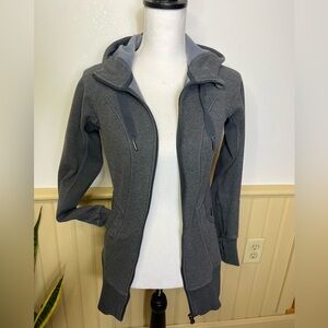 Athleta Jacket Gray CYA Hope Stretch Full Zip Thumb Holes Athletic Women’s XS